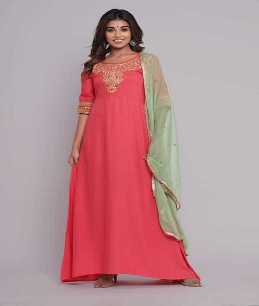 Rayon Gown and Dupatta