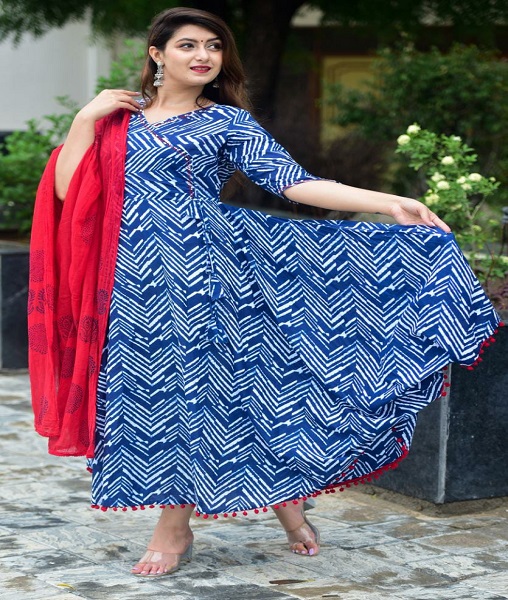 Frok style kurti with full ger with duptta